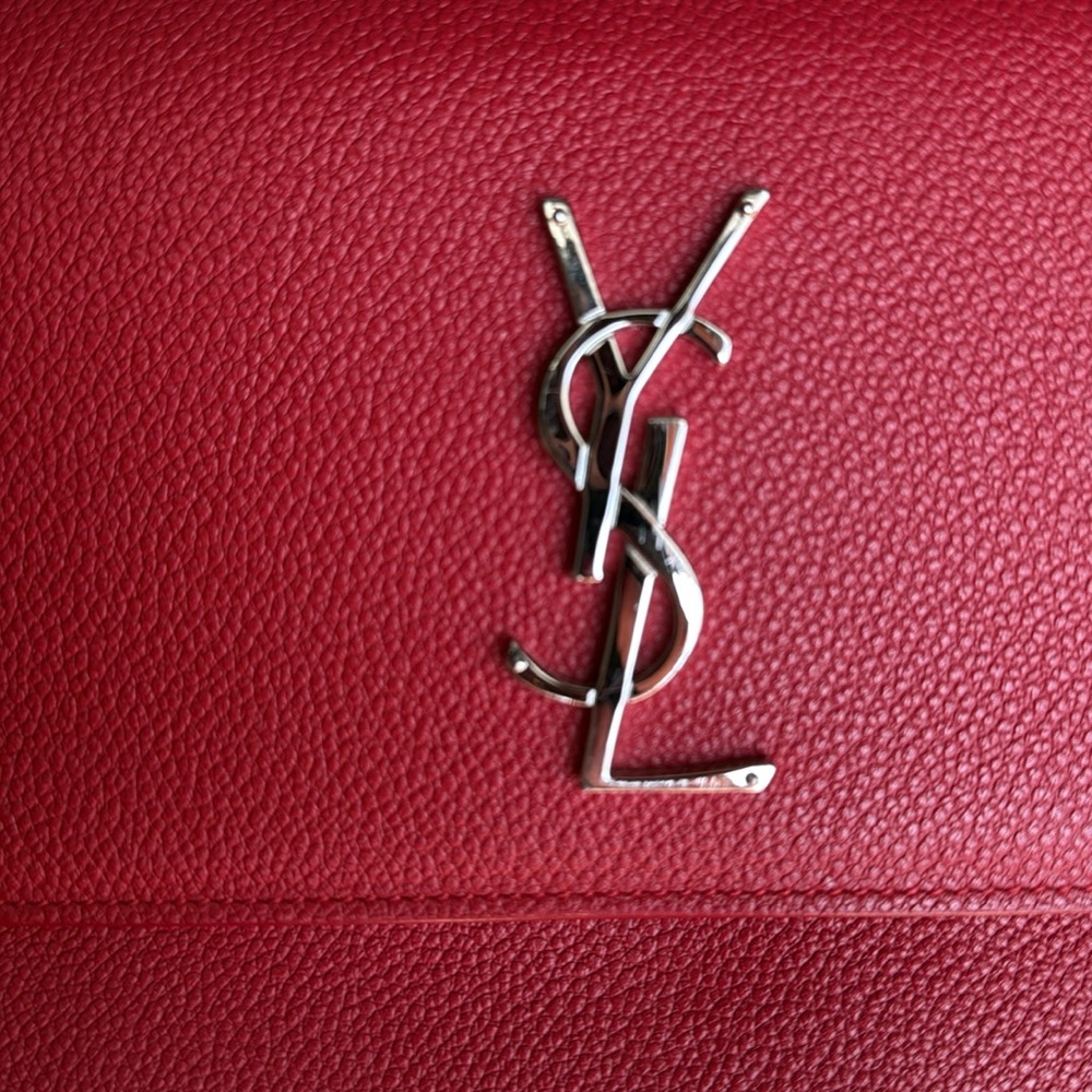 🇫🇷 Saint Laurent Medium Sunset Red Shoulder Bag Like New - Picture 3 of 11